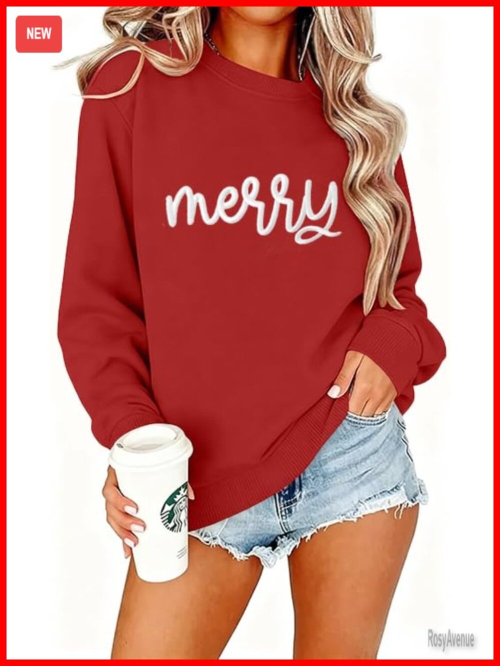 Women's Crewneck Christmas Sweatshirt Embroidered Pullover